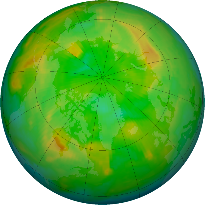 Arctic ozone map for 16 June 1997